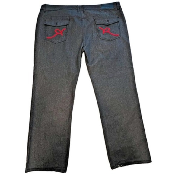 Rocawear Other - Rocawear Jeans 48x31‎ Classic Fit BLACK Embroidered Flap Pockets Y2k Baggy Wide